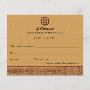 Certificado de presente cor-de-rosa do mexicano