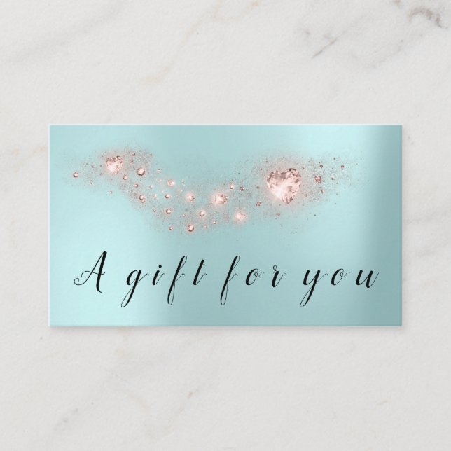 Certificado de Presente Coração Simples Rosa Azul  (Frente)