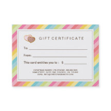 Certificado de presente customizável da padaria