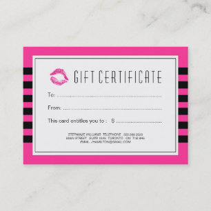 Certificado de presente customizável do Beauticia