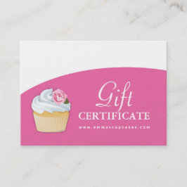 Certificado de presente customizável do cupcake