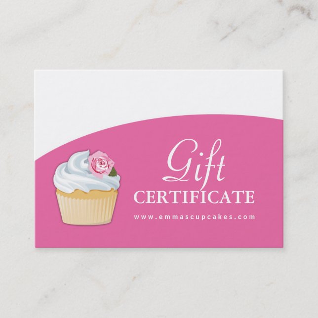 Certificado de presente customizável do cupcake (Frente)