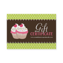 Certificado de presente customizável do cupcake