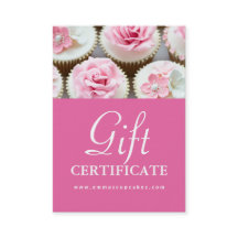 Certificado de presente customizável do cupcake