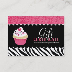 Certificado de presente customizável do cupcake