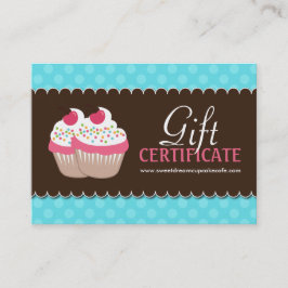 Certificado de presente customizável do cupcake