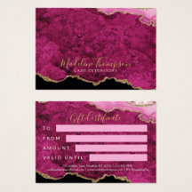 Certificado de Presente de Ágata Dourada Magenta R