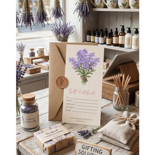 Certificado de Presente de Aquarela Lavanda Person (Criador carregado)