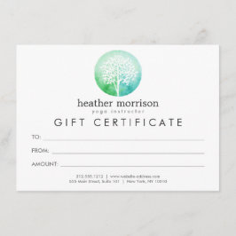 Certificado de Presente de Árvore de Aquarela