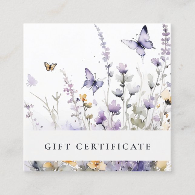 Certificado de Presente de Borboleta de Flor Selva (Frente)