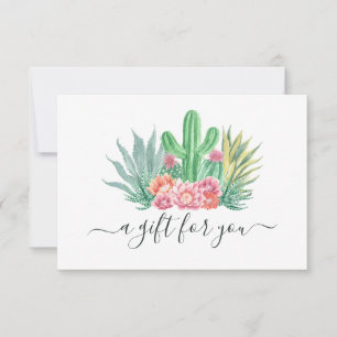 Certificado de Presente de Cactus de Aquarela