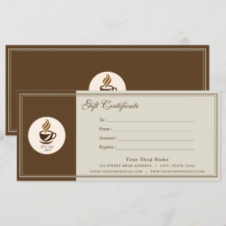 Certificado de Presente de Café Personalizado | Pe