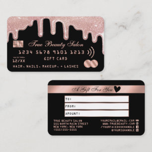 Certificado de Presente de Crédito Preto para rosa