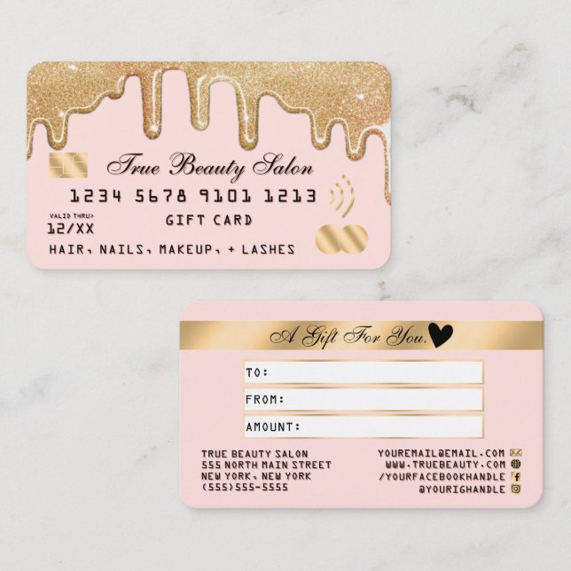 Certificado de Presente de Crédito Rosa Dourado Gl (Frente/Verso)