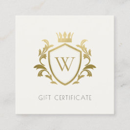 Certificado de Presente de Crest Floral Dourado Mo