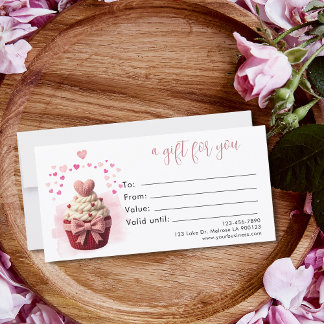 Certificado de Presente de Cupcake Coquette Crochê