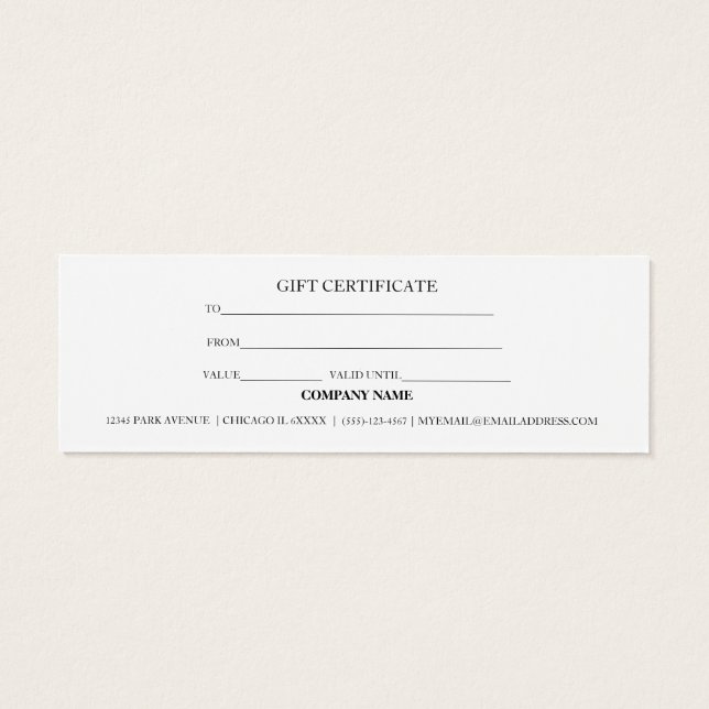 Certificado De Presente De Empresa Spa Rosa Simple (Verso)