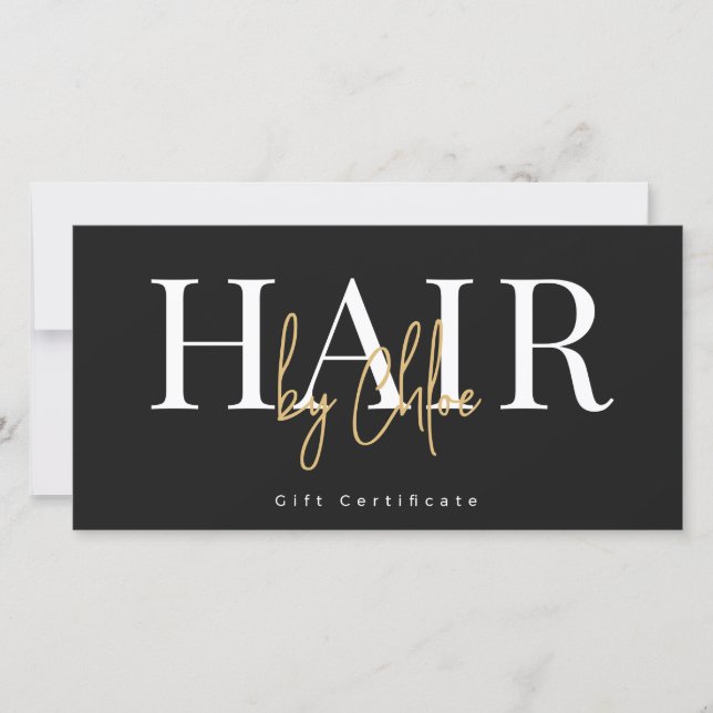Certificado de Presente de Estilista de Cabelo Our (Frente)