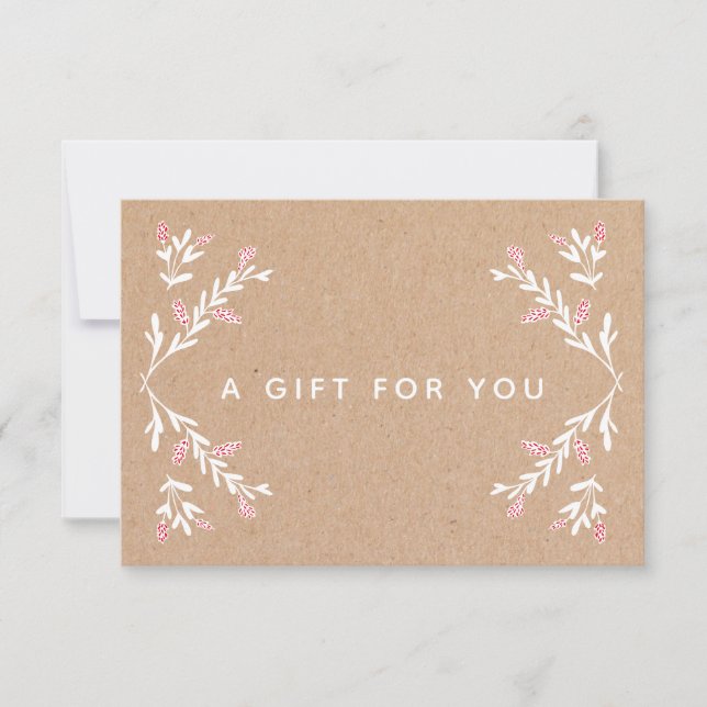 Certificado de Presente de Feriado Kraft (Frente)