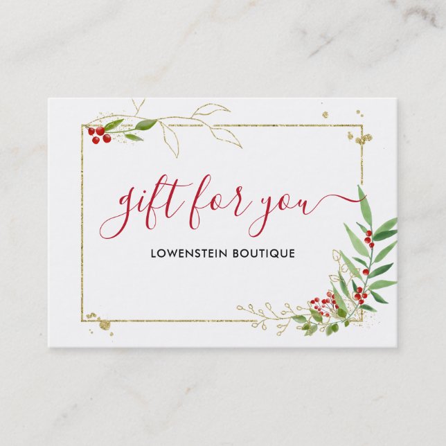 Certificado de Presente de Feriado Vermelho Dourad (Frente)