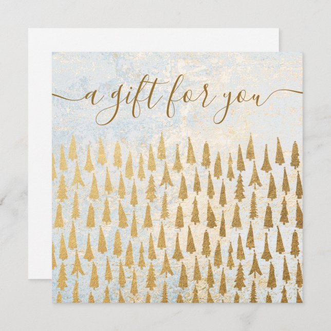 Certificado de Presente de Férias de Natal Dourado (Frente/Verso)