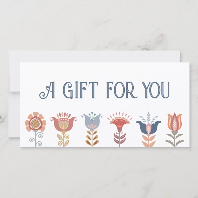 certificado de presente de flores de boho folk art (Frente)