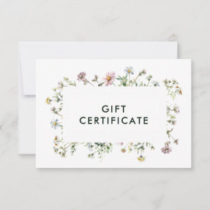 Certificado de Presente de Flores Selvagens Delica