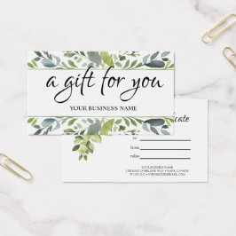 Certificado de presente de Foliage Verde em Aquare