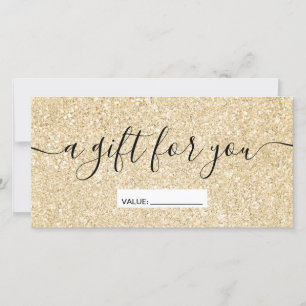 Certificado de presente de glitter de ouro moderno