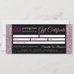 Certificado de Presente de Glitz Jewelry Bling