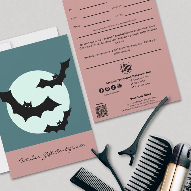 Certificado de Presente de Lista de Estilos Hallow (QR Code Note Halloween Stylist Gift Certificate)