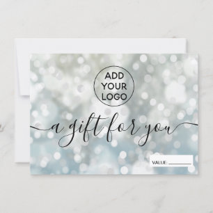 Certificado de presente de logotipo de folheto azu
