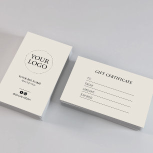Certificado de Presente de Logotipo de Marfim Mode