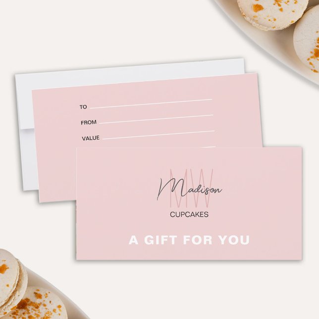 Certificado de Presente de Logotipo de Monograma d (Bakery Monogram Logo Business Gift Certificate)