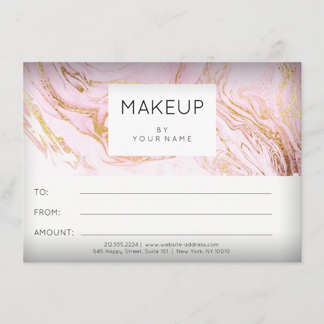 Certificado de Presente de Maquiagem Rosa Rosa Már (Frente)