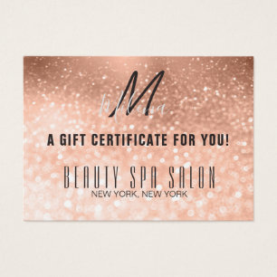 Certificado de Presente de Monograma Dourado com R