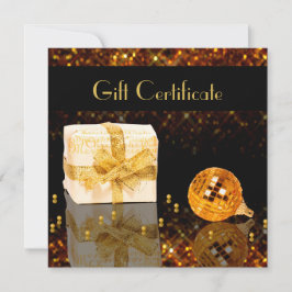 Certificado de presente de Natal de Ouro espumante