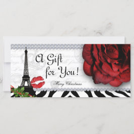 Certificado de Presente de Natal de Salão - Rosa d