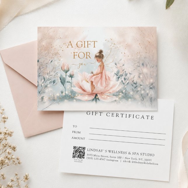 Certificado de Presente de Negócios Código QR Fada (Whimsical Fairy QR Code Business Certificate)