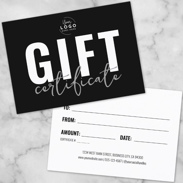 Certificado de Presente de Negócios com Logotipo P (Logo Modern Business Gift Certificate)