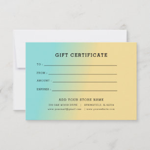Certificado de presente de negócios minimalista co
