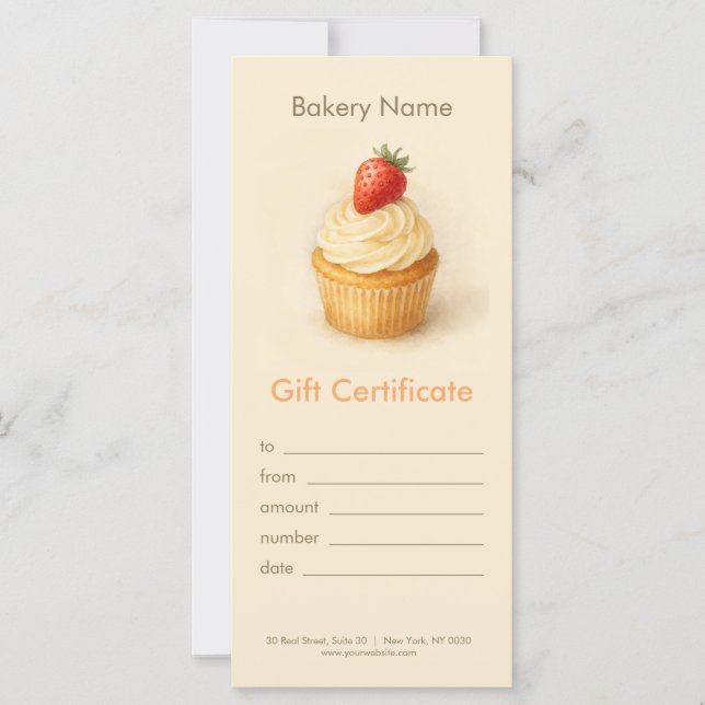 Certificado de Presente de Padaria Personalizado (Frente)