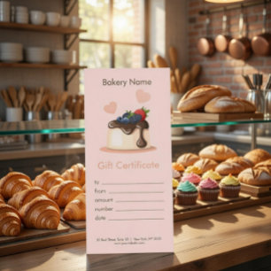 Certificado de Presente de Padaria Personalizado