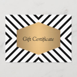 Certificado de Presente de Padrão Branco e Preto d