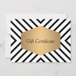 Certificado de Presente de Padrão Branco e Preto d