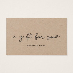 Certificado de presente de papel kraft branco
