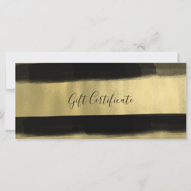 Certificado de Presente de Pintura Preto e Dourado (Frente)