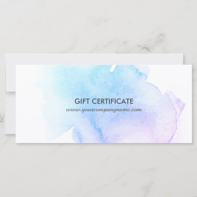 Certificado de Presente de Pintura Púrpura e Azul (Frente)