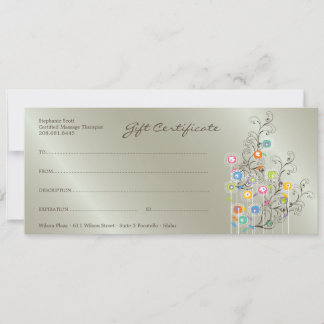 Certificado de Presente de Prata do Jardim Flor de