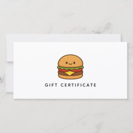 Certificado de Presente de Restaurante de Hambúrgu